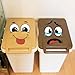 4 Pack Funny Face Stickers for Trash Cans, Waterproof Vinyl Decals for Toilet Lid, Kitchen, Fridge & Outdoor Use, Easy to Apply No Tools Needed (7.87x7.87 Inch)