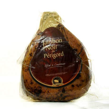 Cellier du Périgord - Jambon Entier Désossé Noir du Périgord aux Baies de Genièvre 5kg environ - Affiné 8 Mois - Frotté à la Main - Porc Élevés en...