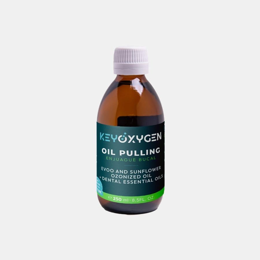 Mundspülung ohne Alkohol, natürlich, für Weine und Zähne, mit nativem Olivenöl und Sonnenblume, Ozonisiert, frischer Atem und Pflege der Mundschleimhaut