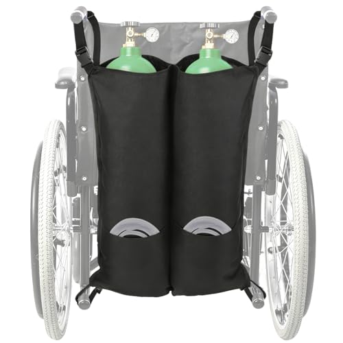Wheelchair Oxygen Cylinder Bag - O2 Tank Carrier Backpack Holder for D and E Cylinders Bottle, Dual and Portable
