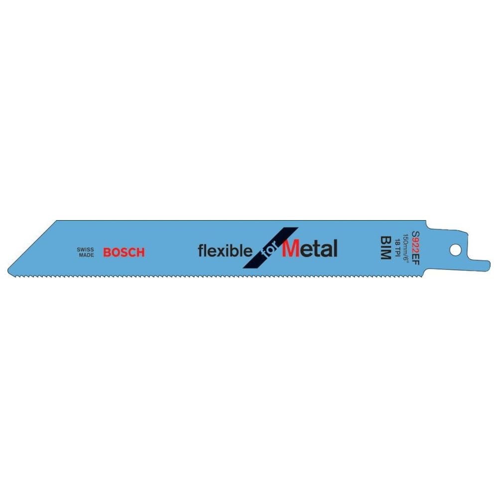 Bosch Accessories 25 Pieces Reciprocating Saw Blade S 922 EF Flexible for Metal (for Metal, 150 x 19 x 0,9 mm, Accessories for reciprocating saws)