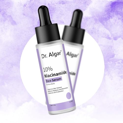 Image of Dr. Algar 10% Niacinamide Face Serum for Acne Marks, Blemishes & Dark Spots | Oil Control | Brightens & Evens Skin Tone | Suitable for All Skin Types | for Women & Men | 30 ml
