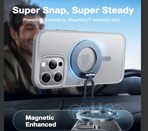 Image of TORRAS Magnetic Shockproof for iPhone 16 Pro Max Case, Fit for MagSafe Grey | 4X Military Grade Drop Tested, Translucent Slim Protective for iPhone 16 Pro Max Case, Anti Fingerprint, Anti Scratch, Grey