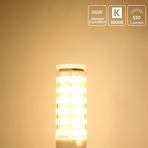 Dicuno G8 Led Bulb, Dimmable 6W Warm White 3000K, 120V Xenon 60W Halogen Replacement, Under Cabinet Counter Light, 6Pcs, Note: Must Check Size Before Purchase(See Picture 2 & 3) #TOP3