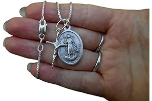 Saint Raphael Sterling Silver Cross Charm Necklace