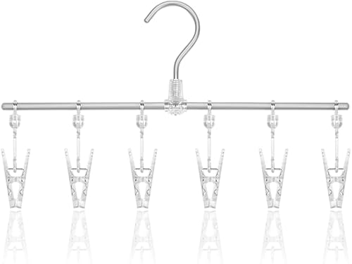FALEJU Juego de 6 clips de secado de ropa interior y calcetines de aleación de aluminio de alta resistencia para secar gorra máscara facial Gris,