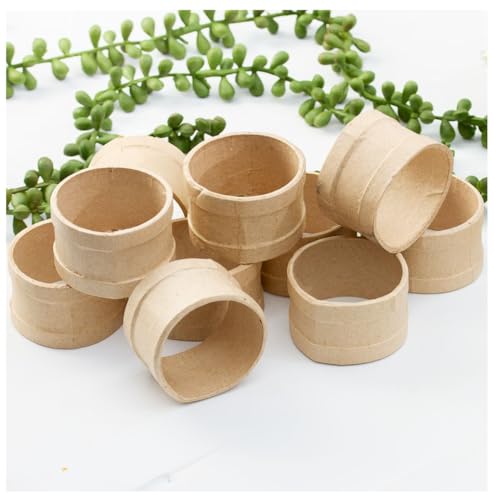 Set of 12 Paper Mache Napkin Rings for Crafting and Personalizing by Factory Direct Craft