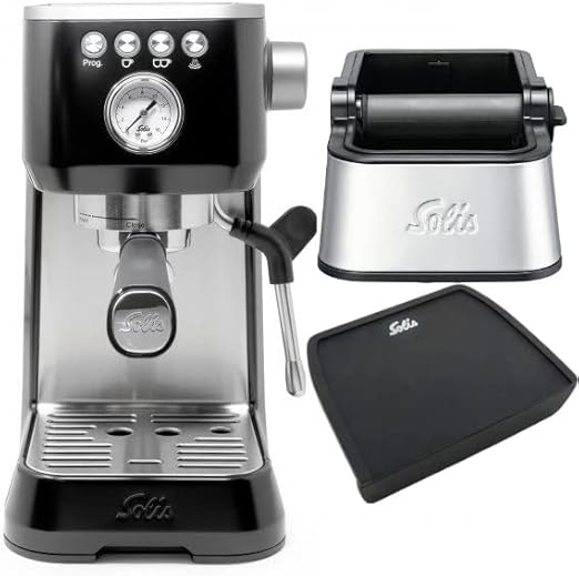Amazon SOLIS バリスタ パーフェッタ コンパクト プログラム可能 エスプレッソマシン セット タンピングマット&ノックボックス