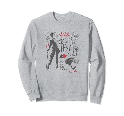 Disney Cruella Rebel Heart sweatshirt vêtement pull imprimé noir mode femme