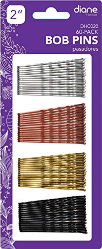 Diane Fromm 60 Pack Bob Pins 2'' Assorted Colors/Colores Variados Black Silver Copper Gold Dhc020 #TOP1