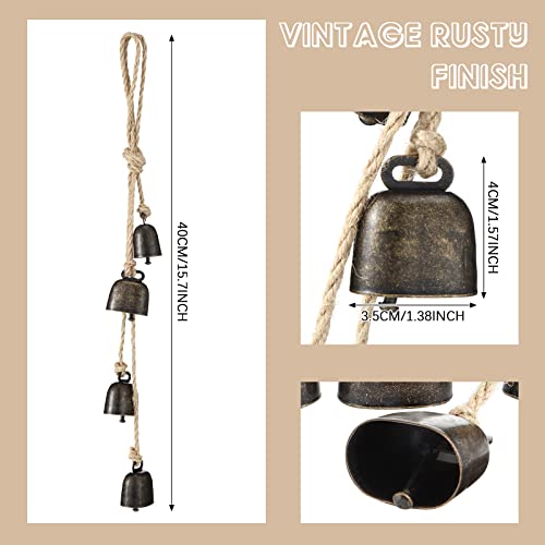 2-Sets-Christmas-Cow-Bells-Hanging-Ornament-Harmony-Cow-Bells-Cluster-Vintage-Metal-Cow-Bells-on-Rustic-Rope-Christmas-Tree-Wall-Wreath-Outdoor-Indoor-Door-Decorations 2 Sets Christmas Cow Bells Hanging Ornament Harmony Cow Bells Cluster Vintage Metal Cow Bells on Rustic Rope Christmas Tree Wall Wreath Outdoor Indoor Door Decorations