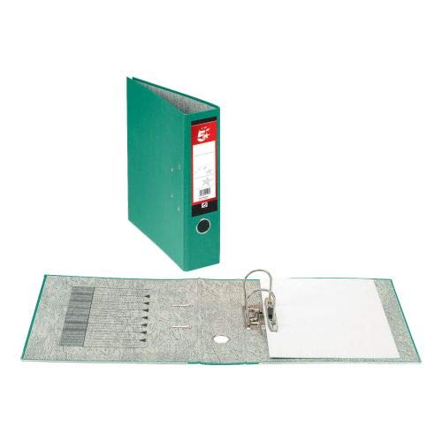 5 Star Files A4 Folders Lever Arch Files (10 Pack) Green 70mm Spine Replaceable Labels Durable Polypropylene Covered Board