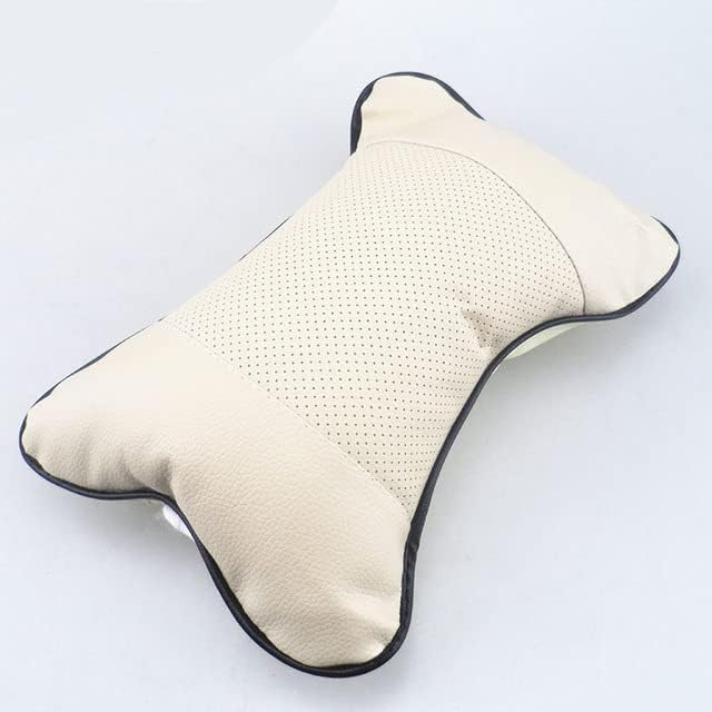 Interior AUTO - new pu leather headrest pillow universal comfortable neck pillow For KIAs Rio K2 K3 K5 K4 Ceratos,Soul,Forte,Sportages R,SOREN (1PCS Beige)