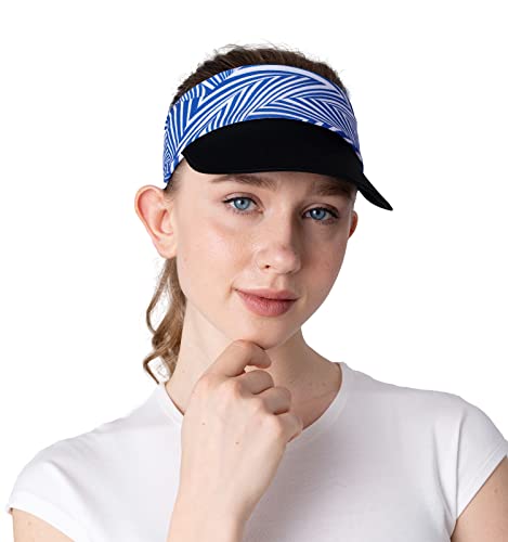 Saniripple Foldable Sun Visor Hats With Upf 50+ Lightweight Sports Sun Cap For Cycling, Running, Hiking Blue And White Stripe #TOP1