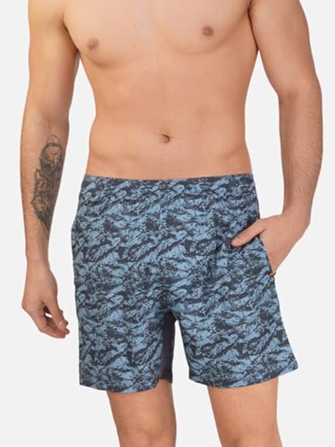 NEVER LOSE Mens 5" Swim Trunks with Zipper Pockets Quick Dry Beach Board Shorts for Men Swimsuit Swimwear with Mesh Lining