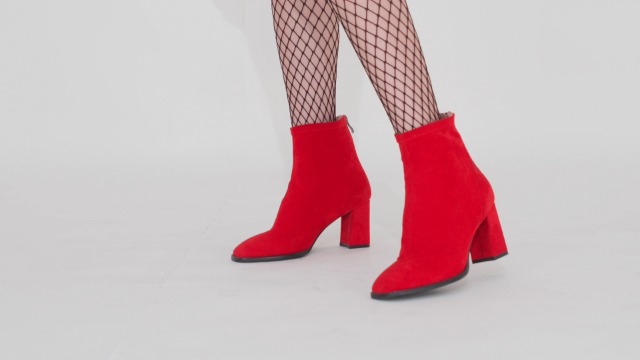 Saekcted Women's Chunky Heel Ankle Boots - Square Toe Slip-on Zipper Booties, 3.2 Inch Heel, Patchwork Design - View #7
