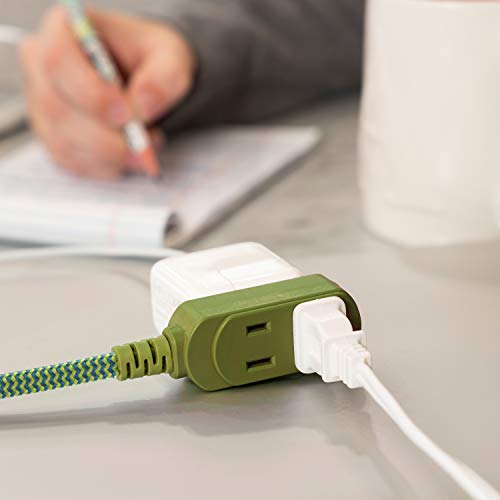 image for Cordinate Designer 3-Outlet Extension Cord, 2 Prong Power Strip, Extra