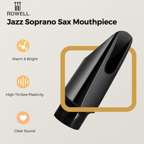 image for ROWELL Jazz Soprano Saxophone Mouthpiece Professional Sax Mouthpiece W