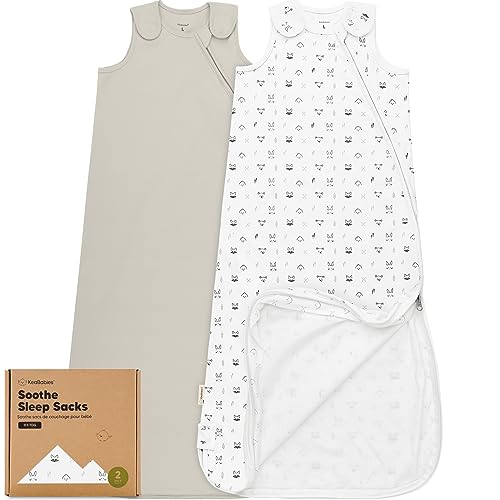 Image of 2-Pack Organic Baby Sleep Sacks, 100% Cotton - Soft & Breathable 0.5TOG Baby Wearable Blanket, Toddler Sleeping Sack 18-24 months, Easy to Wear Transitional Swaddles for Newborns, Infants (Nordic, L)