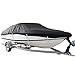 FOOSKOO Housses pour Bateaux Couvercle de Bateau 17-27ft Jumbo Cruiser Crochette Bateau Heavy-Duty Eau Marine Sun Sun Sun UV Protection Poisson-Ski Vhull Housse d'amarrage (Color : 25ft - 27ft Black)