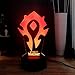 Wow 3D Visual Lámpara De Mesa World Of Warcraft The Horde Logo Rgb 7Colorful Usb Mini Lámpara Led Mesita De Noche Sleep Night Light Lámpara De Vacaciones