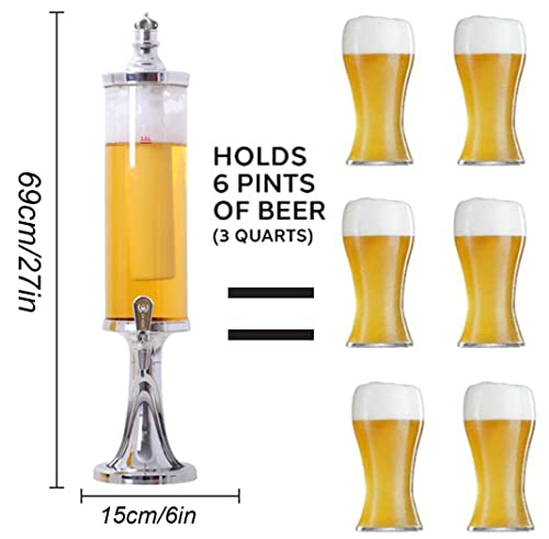 Drink Tower Dispenser Beer Tower 3L Mimosa Tower Dispenser Margarita Tower Drink Dispensers For Parties Beer Tower Dispenser Beer Tower Dispenser With Ice Tube #TOP2