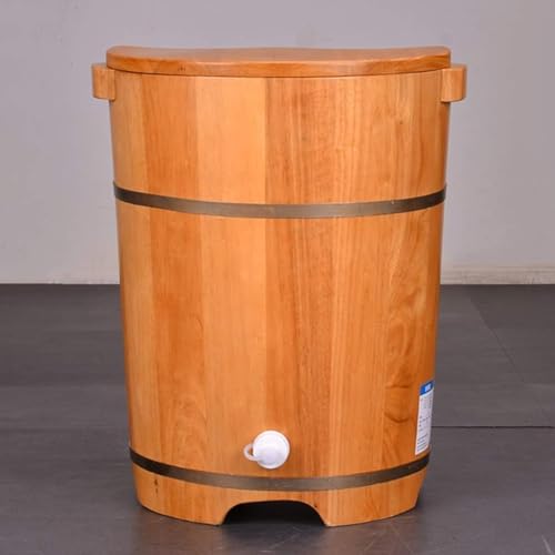 Balde de baño de pies grande de madera de roble miniatura 5