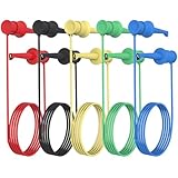 Roleader Dual Ended Electrical Test Leads 5 Pcs Banana Plug Clips with Flexible Copper Wire and Insulators