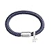 Paris Montana Süßes Segeltau Armband Unisex mit Hunde Anhänger Magnetverschluss Hundearmband Schmuckgeschenk Geflochten Handmade Durchmesser 8mm (Marine-Blau, 21)