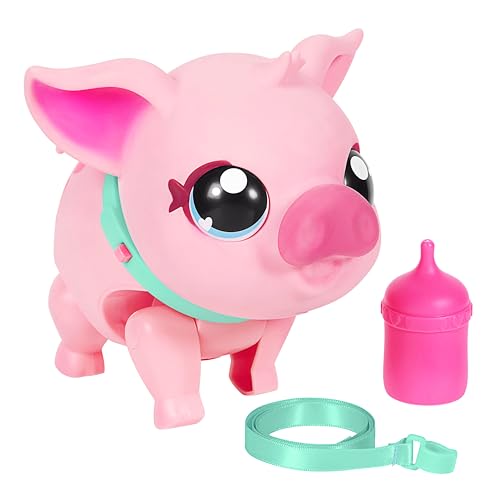 Little Live Pets - My Pet Pig, Soft and Jiggly Interactive Toy Pig That Walks, Dances and Nuzzles. 20+ Sounds & Reactions. Batteries Included. for Kids Ages 4+, Pink