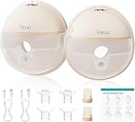 Paruu P16 Pompe à sein portable, pompe à sein électrique portable sans mains 4 Modes & 12 Niveaux d'aspiration, 309mmHg Max Suction puissante, 19/21/24mm Inserts à brides, Pompe d'allaitement sans fil, paquet de 2