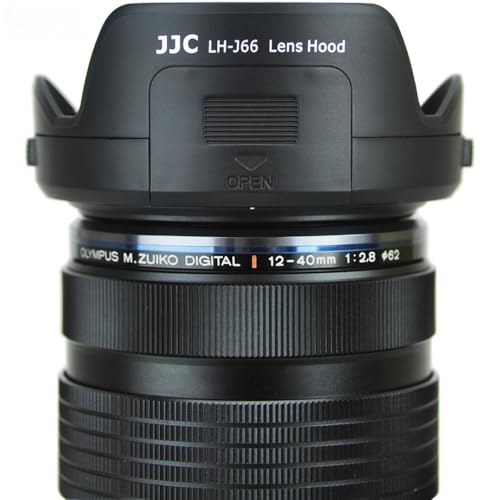 Image of JJC Lens Hood Shade for Olympus M. Zuiko Digital ED 12-40mm f /2.8 PRO Lens, Replaces Olympus LH-66 Hood with Filter Access Window for ND CPL Filter Rotation