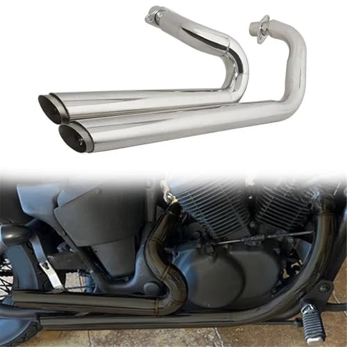 Remplacer l'échappement Pot D'échappement Pour Moto Avec Silencieux Pour H-onda Steed Shadow 600 VT VLX(Chrome)