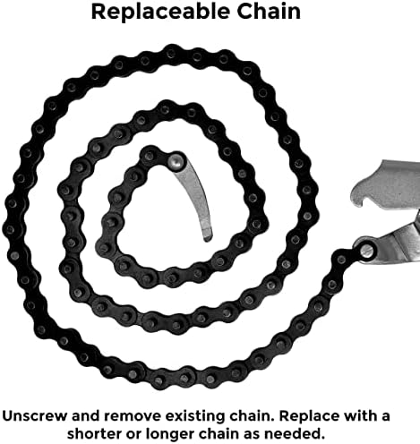 Strong Hand Tools, Locking Chain Pliers, Removable 48″ Chain, Holds Up to 14" Diameter Pipes, Unique Easy Open Crank Handle, Quick Release Trigger, PFC1048