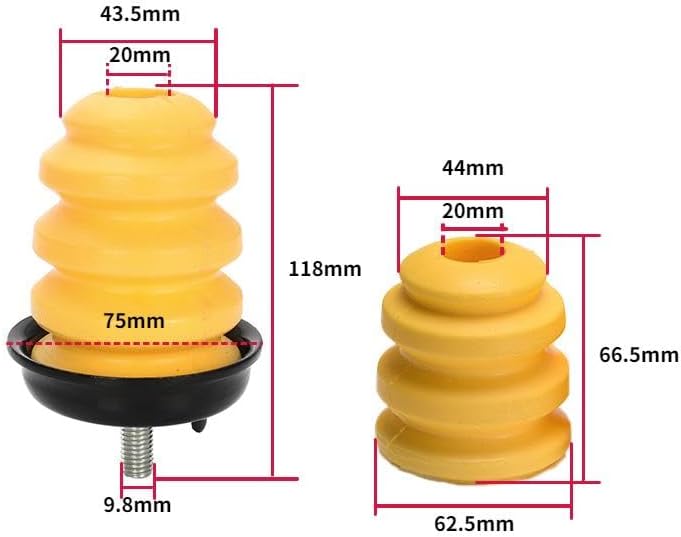 1/2Pcs 15712438 Rear Axle Rubber Shock Absorber Bump Stop Bumper Spring Front Arm 15153958 For GMC Sierra Chevy Silverado 1500 a(Yellow-1PCS)