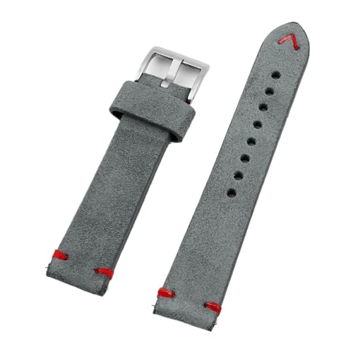 YONGSUN �X�G�[�h���U�[�E�H�b�`�X�g���b�v 20mm 21mm 22mm �O���[ ���B���e�[�W�o���h �\�t�g�����p���X�g�o���h �n���h���C�h�X�e�b�`�E�H�b�`�o���h(Dark gray-red line,22mm)