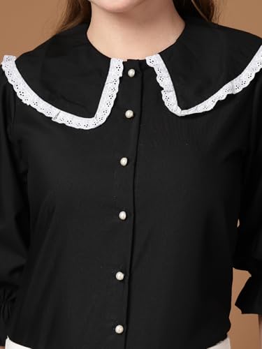 Image of Style Quotient Women Sky Blue Victorian Style Shirt