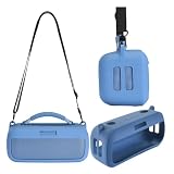 Yaowanguan Custodia in Silicone per Bose NUOVO Diffusore Portatile SoundLink Max,Soundlink Max Manicotto da Viaggio Portatile Borsa di Trasporto con Tracolla(Blu)
