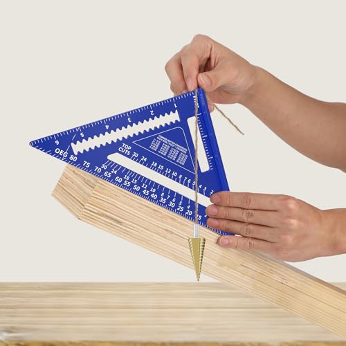 Square Combination Woodworking Tools, 7inch Carpenter Square Wood Working Tools and Accessories, 12inch Square Ruler, Includes Small Bubble Level, Protractor Angle Ruler Carpentry Tool - Image 4