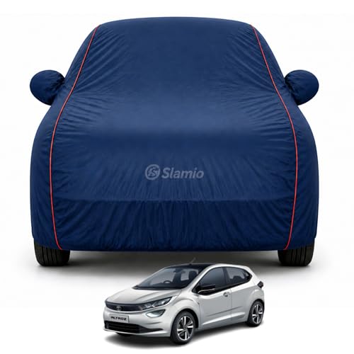 Image of Premium 100% Waterproof Car Cover for Tata Altroz 2020-2026 Models | All-Weather, UV & Dust Protection | Heavy-Duty 3-Layer Fabric | Custom Fit with Mirror & Antenna Pockets | Navy Blue