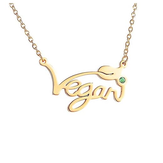 Tornado Collar vegano con símbolo vegetariano de acero inoxidable y símbolo vegano para regalo para vegetarianos