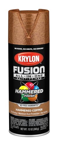 Image of Krylon Fusion All-In-One Adhesive Hammered Finish Spray Paint for Indoor /Outdoor Use, 12 oz, Copper