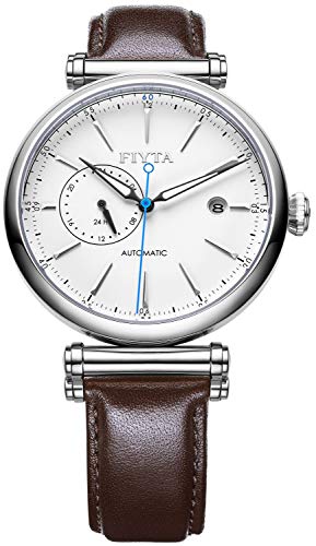 Montre homme Fiyta Automatique Marron avec cadran texturé et bracelet cuir