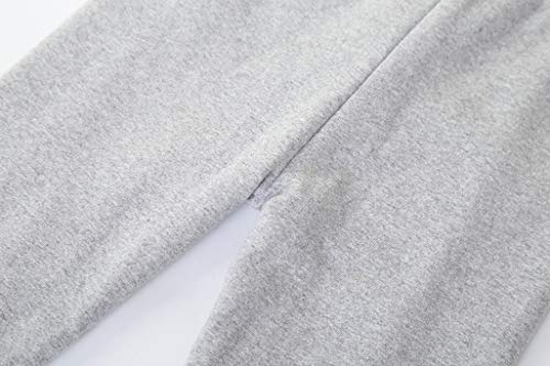 IRELIA 2 Pack Girls 100% Cotton Fleece Lined Warm Leggings for Winter BLG XS Black/Light Grey - image 4