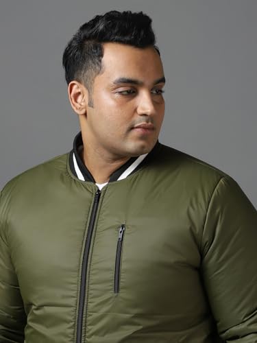 Image of Urbano Plus Men's Full Sleeve Zippered Bomber Jacket
