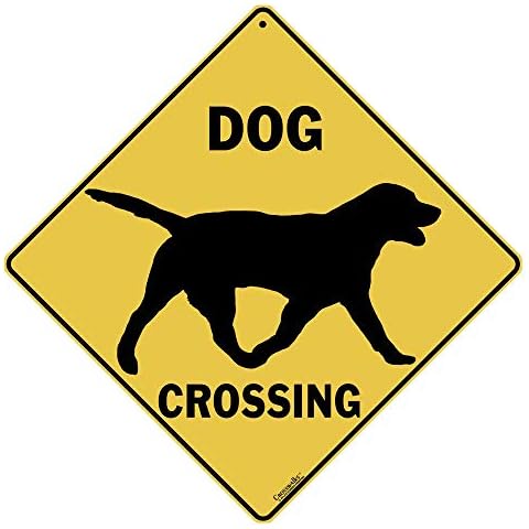 CROSSWALKS Dog Silhouette Crossing 12" X 12" Aluminum Sign (X312) Cover