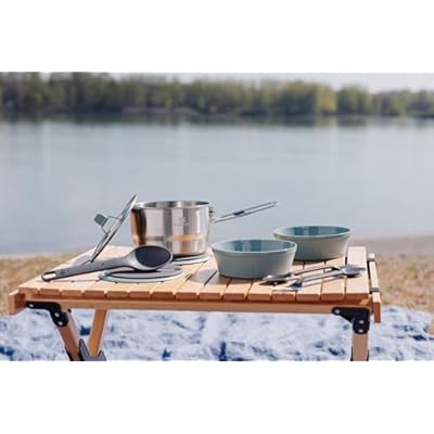 Stanley Wildfare Go 14-Piece Stainless Steel Prep & Cook Set | 1.65 qt Saucepan with Fold & Lock Handle | Bowls, Utensils, Cutting Board | Camping Essentials for Your Camp Kitchen | BPA-Free