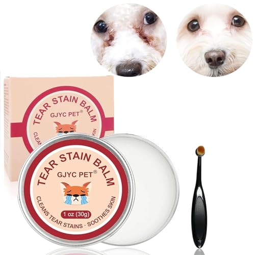 UieaMsio Balsamo per Rimuovere Le Macchie di lacrimazione per Animali Domestici,Rimuovi Macchie di Lacrime per Animali,Detergente Oculare per Cani e Gatti,Pulizia Occhi Cani,30g