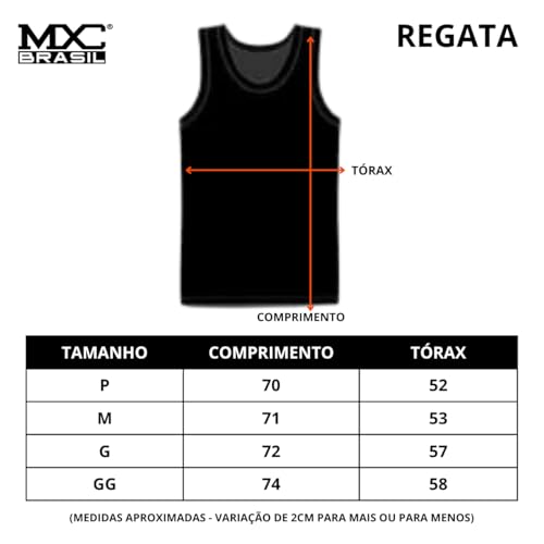 Camiseta Regata Masculina Estampada Praia Piscina Academia MXC BRASIL (BR, Alfa, M, Regular, Cinza/P