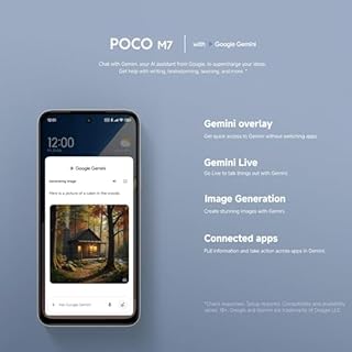 XIAOMI POCO M7, Smartphone 6+128GB, 6.9" FHD+ 144Hz Display, Snapdragon 685, 50MP AI dual camera, 7000mAh, Blue, Charger Not Included